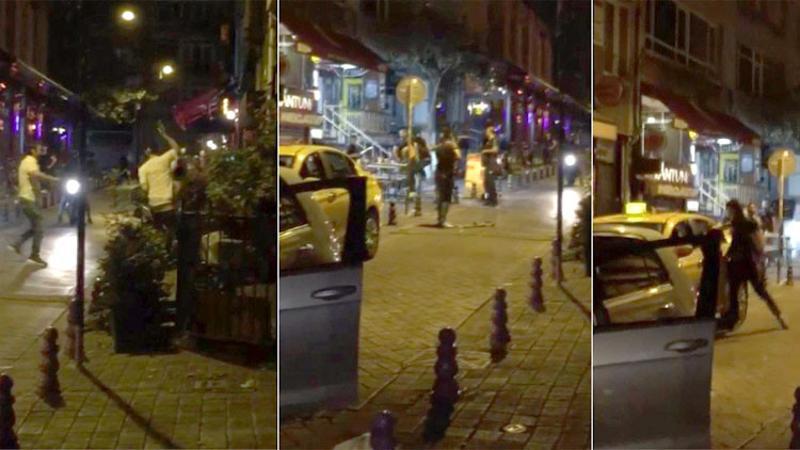 Taksicinin kafasında şişe kırdılar